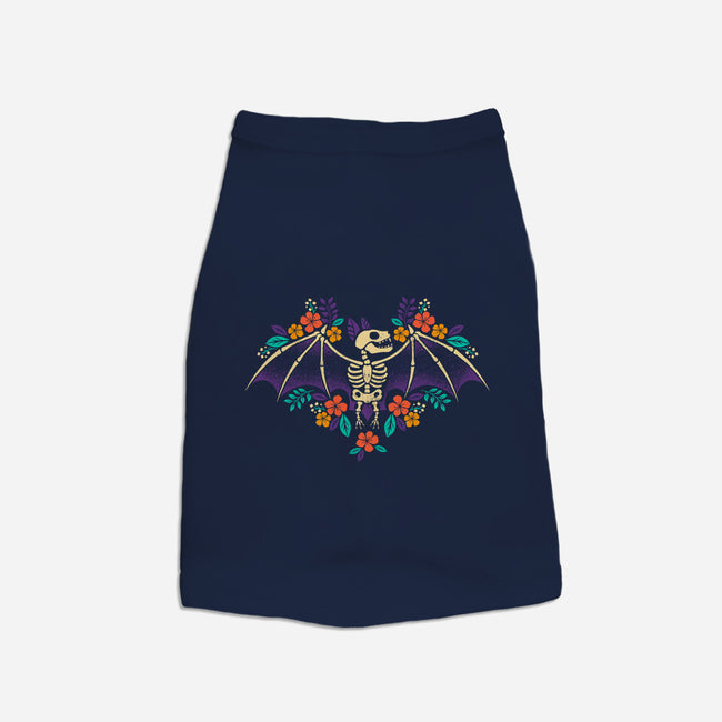 Flowered Bat Skeleton-dog basic pet tank-NemiMakeit