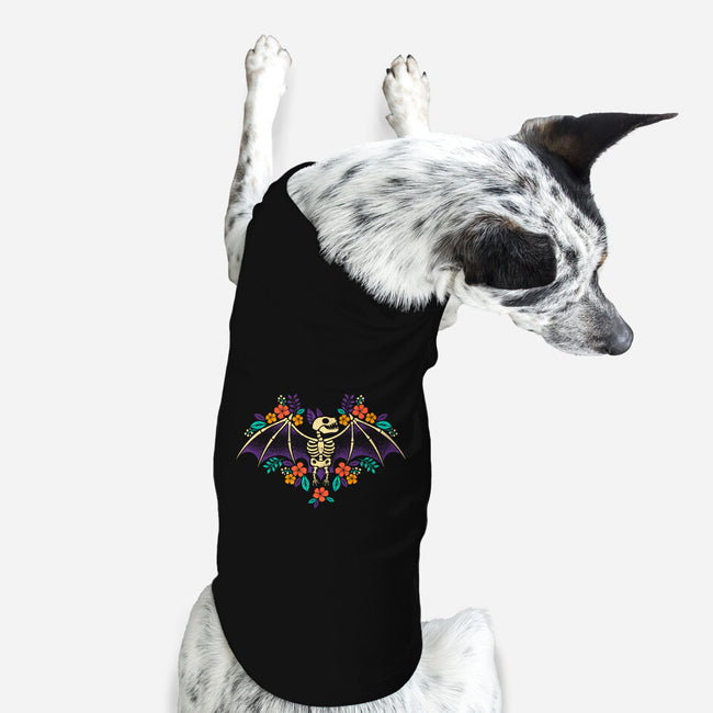 Flowered Bat Skeleton-dog basic pet tank-NemiMakeit