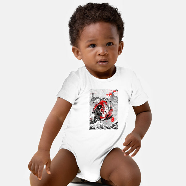 The Koi Fish Yin Yang-baby basic onesie-RonStudio