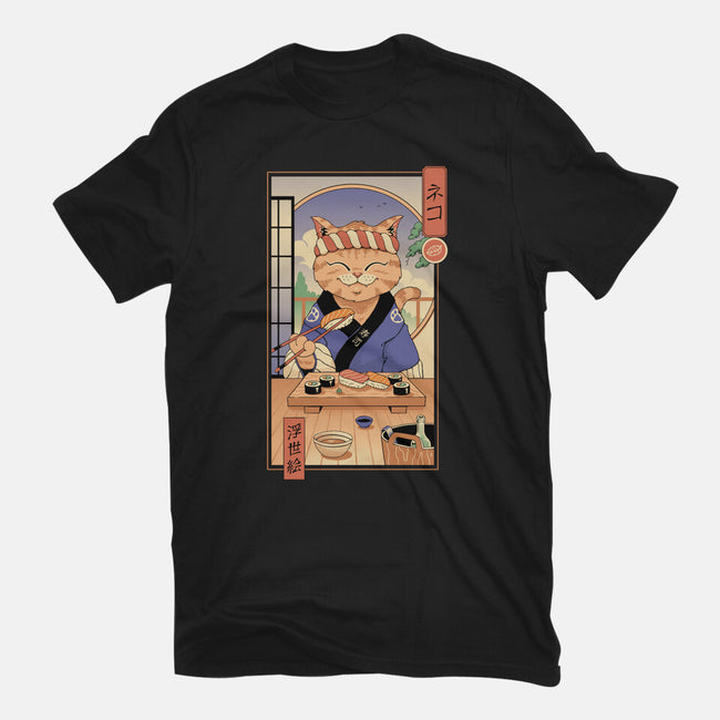 Sushi Cat In Edo-womens basic tee-vp021