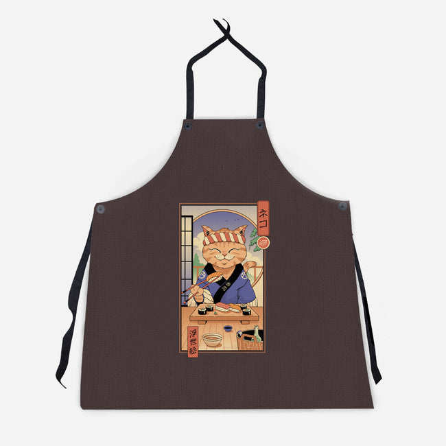 Sushi Cat In Edo-unisex kitchen apron-vp021