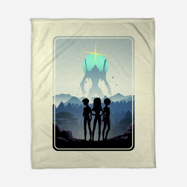 The Eva Mecha Team-none fleece blanket-RonStudio