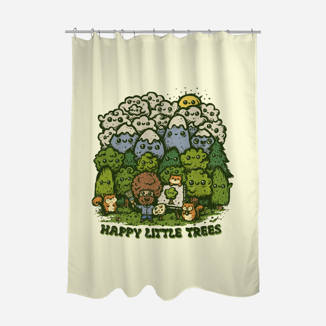 Happy Little Trees-none polyester shower curtain-kg07