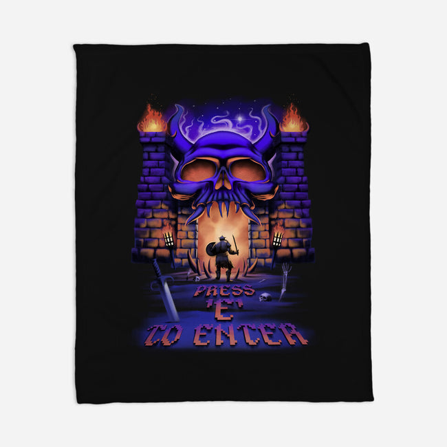 Press E To Enter-none fleece blanket-artyx