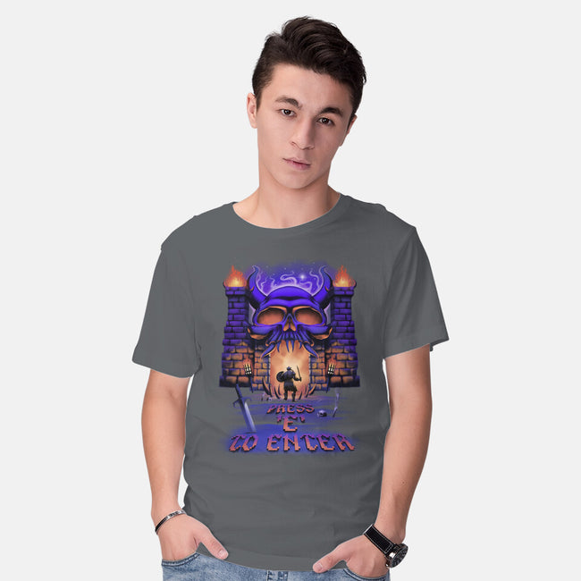 Press E To Enter-mens basic tee-artyx