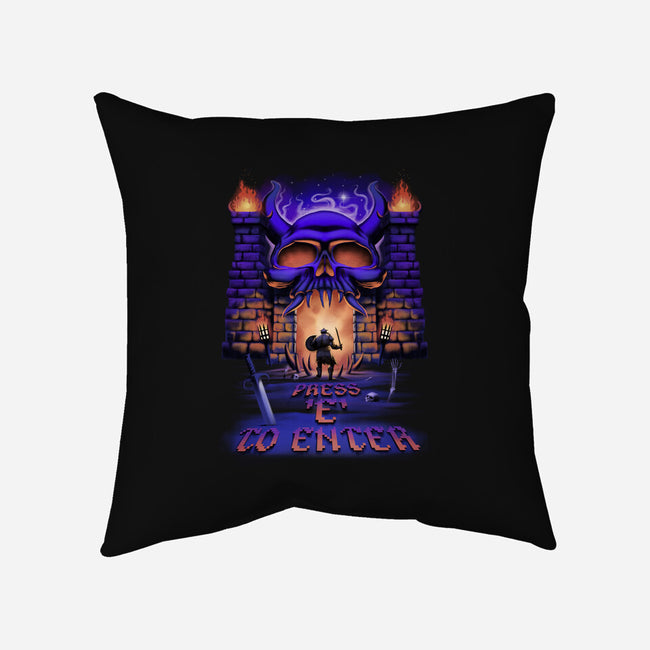 Press E To Enter-none removable cover throw pillow-artyx