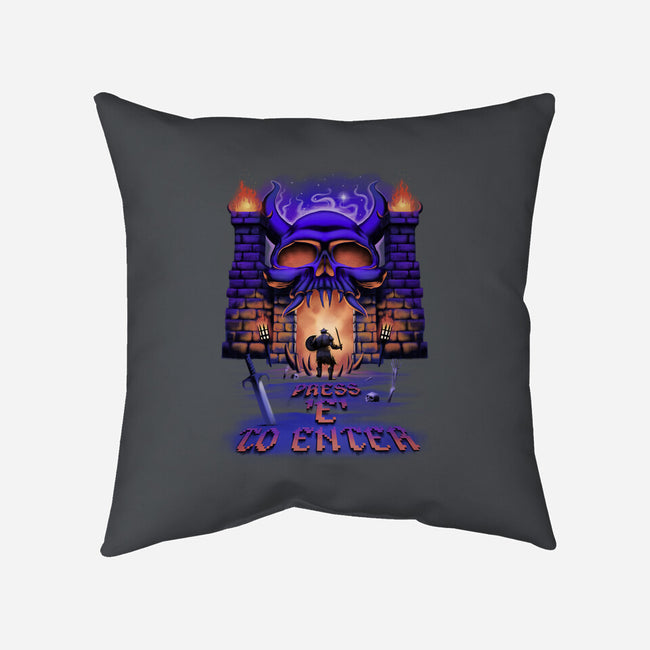 Press E To Enter-none removable cover throw pillow-artyx