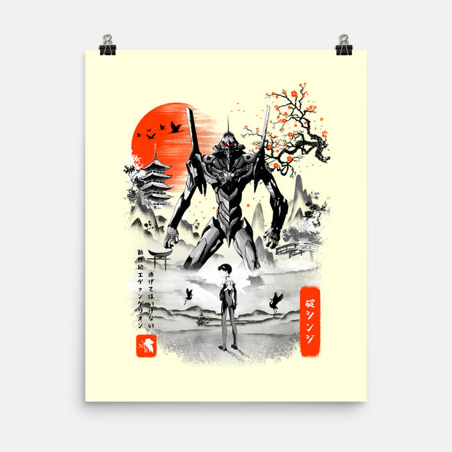 Shinji Ikari Eva 01 Ink-none matte poster-bellahoang