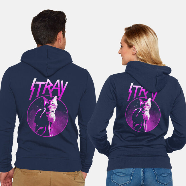 Neon Cat-unisex zip-up sweatshirt-retrodivision