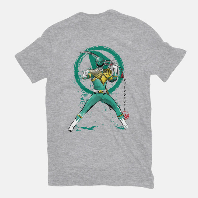 Green Ranger Sumi-e-youth basic tee-DrMonekers