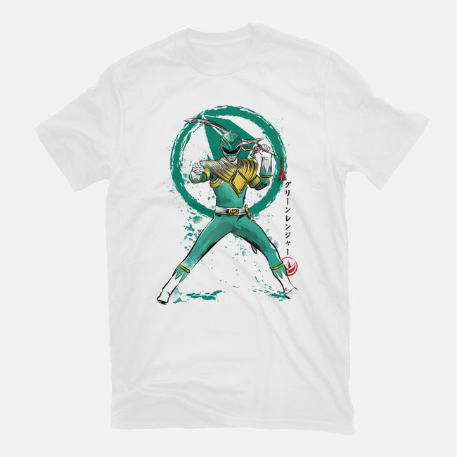 Green Ranger Sumi-e-youth basic tee-DrMonekers
