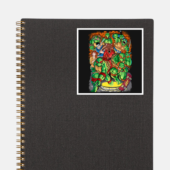 Pizza, Fights And Stories-none glossy sticker-Conjura Geek