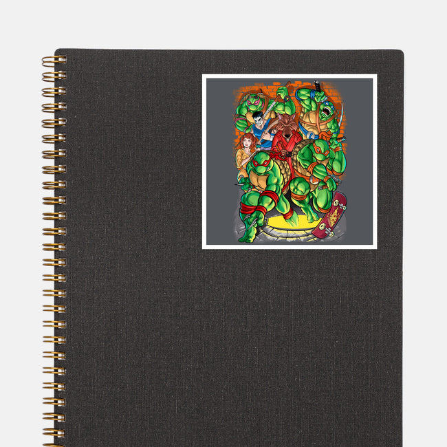 Pizza, Fights And Stories-none glossy sticker-Conjura Geek