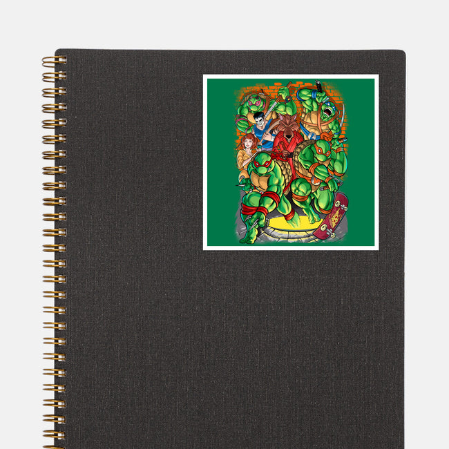 Pizza, Fights And Stories-none glossy sticker-Conjura Geek