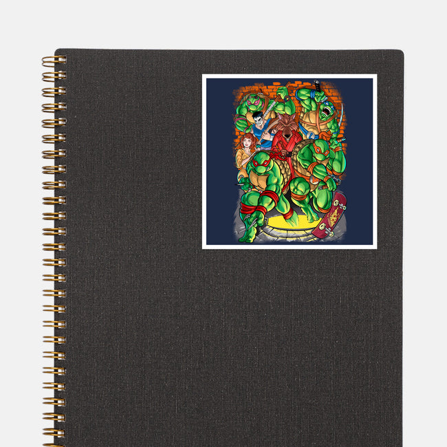 Pizza, Fights And Stories-none glossy sticker-Conjura Geek