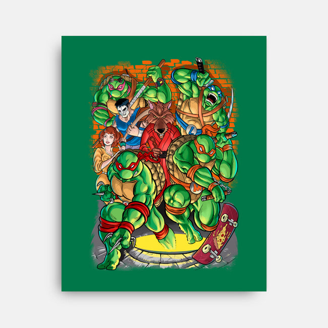 Pizza, Fights And Stories-none stretched canvas-Conjura Geek