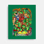 Pizza, Fights And Stories-none stretched canvas-Conjura Geek