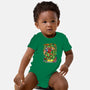 Pizza, Fights And Stories-baby basic onesie-Conjura Geek