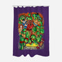 Pizza, Fights And Stories-none polyester shower curtain-Conjura Geek