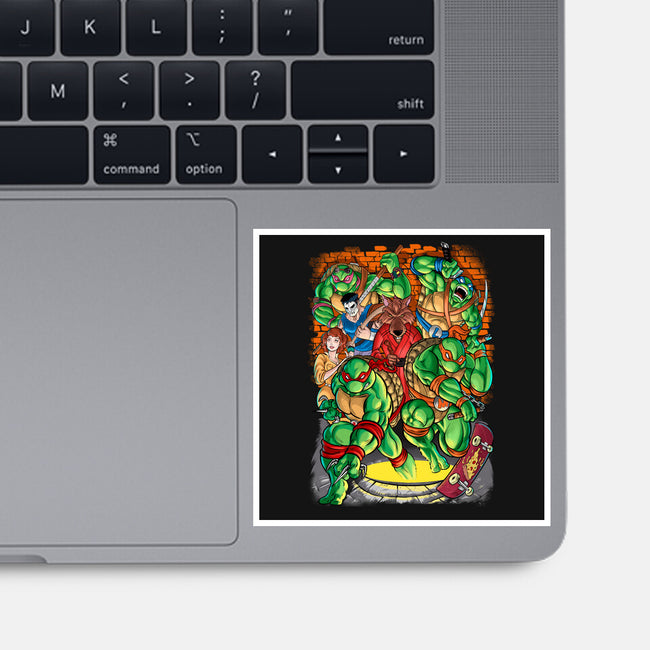 Pizza, Fights And Stories-none glossy sticker-Conjura Geek