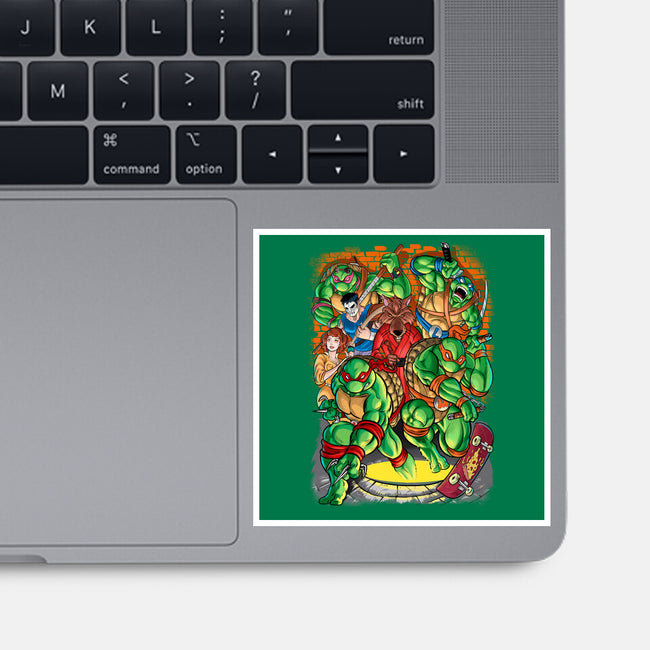 Pizza, Fights And Stories-none glossy sticker-Conjura Geek