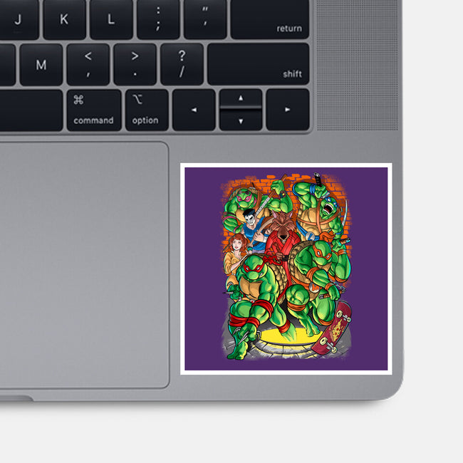 Pizza, Fights And Stories-none glossy sticker-Conjura Geek