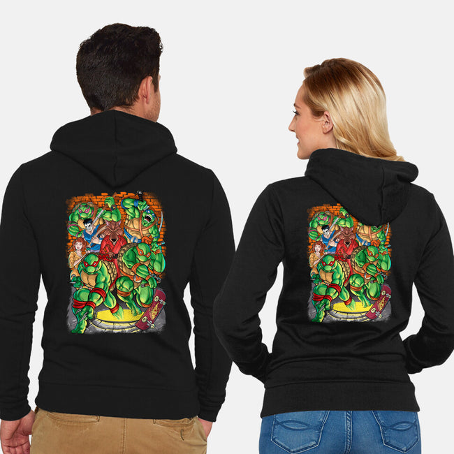 Pizza, Fights And Stories-unisex zip-up sweatshirt-Conjura Geek