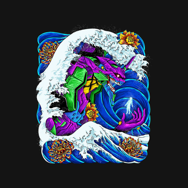 The Great Wave Of Mecha 01-none memory foam bath mat-Bellades