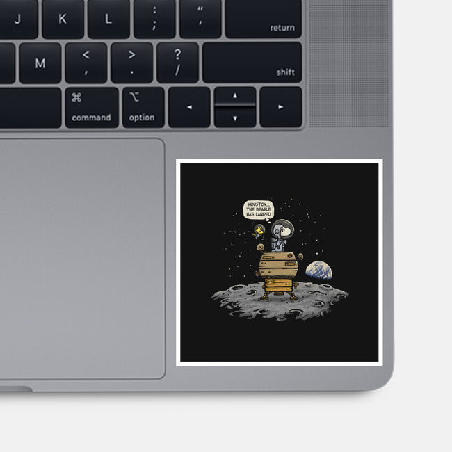The Beagle Has Landed-none glossy sticker-kg07