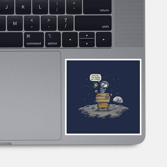 The Beagle Has Landed-none glossy sticker-kg07