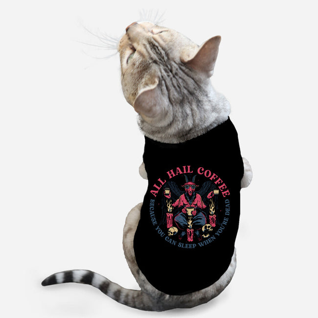 All Hail Coffee-cat basic pet tank-momma_gorilla