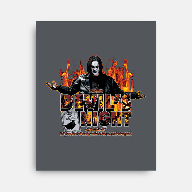 Devil's Night In Detroit-none stretched canvas-goodidearyan