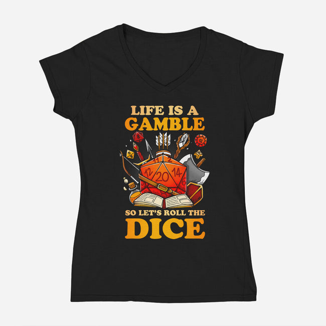 Gamble Dice-womens v-neck tee-Vallina84