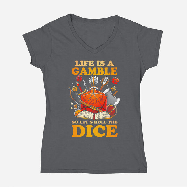 Gamble Dice-womens v-neck tee-Vallina84