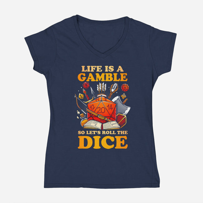 Gamble Dice-womens v-neck tee-Vallina84