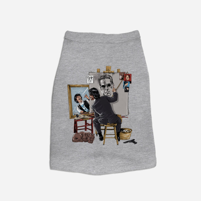Keanu Triple Self-Portrait-dog basic pet tank-zascanauta