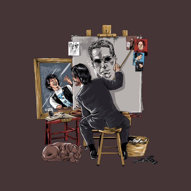 Keanu Triple Self-Portrait-none polyester shower curtain-zascanauta