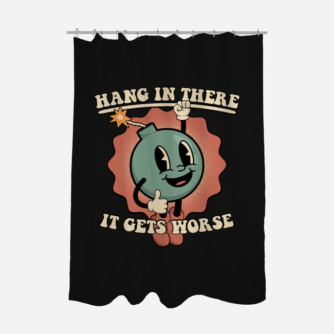 Hang In There-none polyester shower curtain-RoboMega