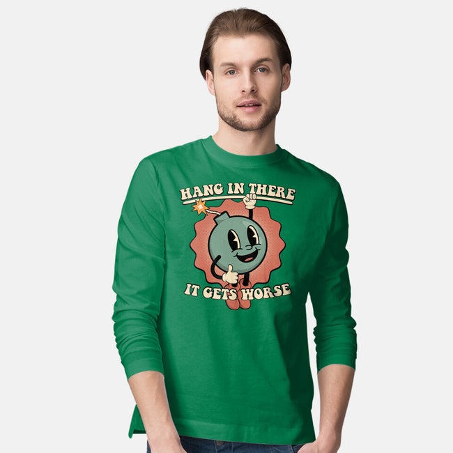 Hang In There-mens long sleeved tee-RoboMega
