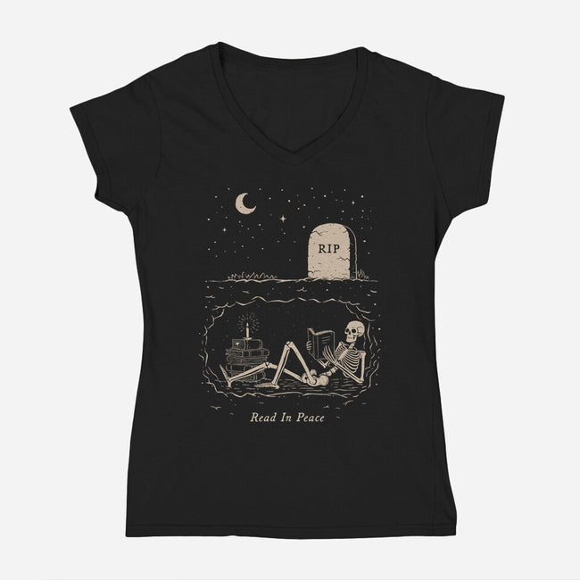 Read In Peace-womens v-neck tee-dfonseca