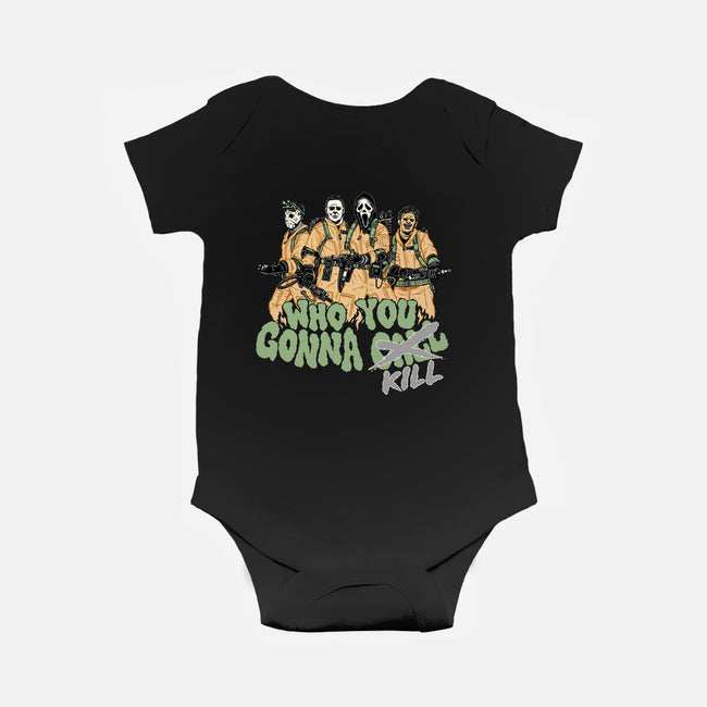 Who You Gonna Kill-baby basic onesie-momma_gorilla