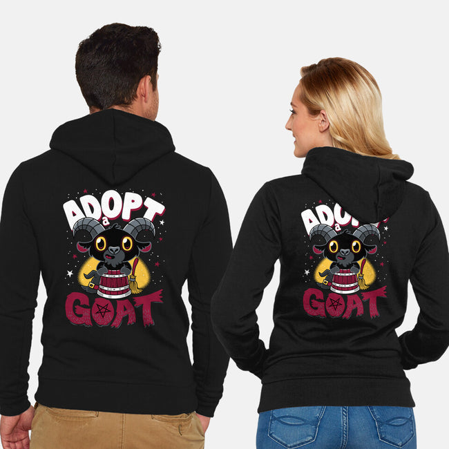 Adopt A Goat-unisex zip-up sweatshirt-Nemons