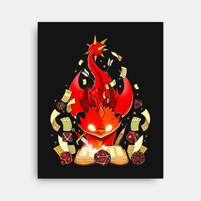Dragon Set Dice-none stretched canvas-Vallina84