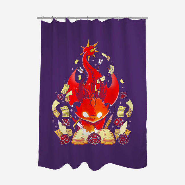 Dragon Set Dice-none polyester shower curtain-Vallina84