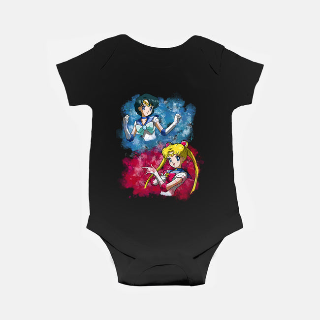 Moon And Mercury-baby basic onesie-nickzzarto