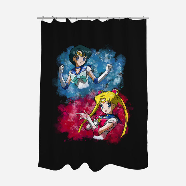 Moon And Mercury-none polyester shower curtain-nickzzarto