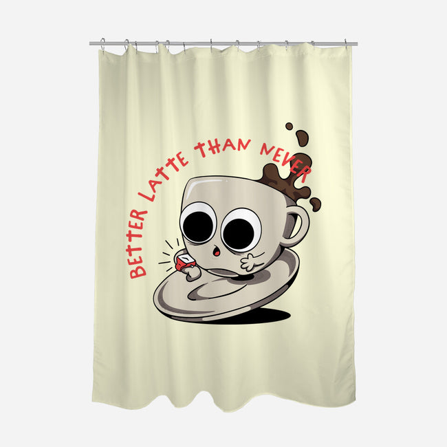 Better Latte Than Never-none polyester shower curtain-zawitees