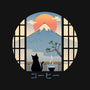 Coffee Cat In Mt. Fuji-mens premium tee-vp021