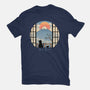 Coffee Cat In Mt. Fuji-mens premium tee-vp021