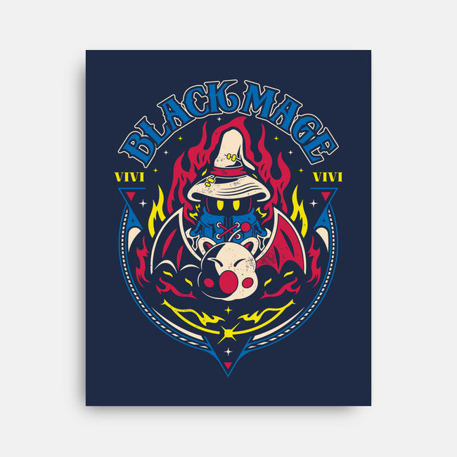 Black Mage And Kupo-none stretched canvas-Logozaste